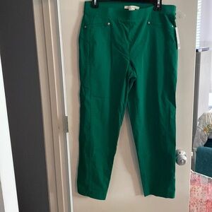 Great green slick slacks.